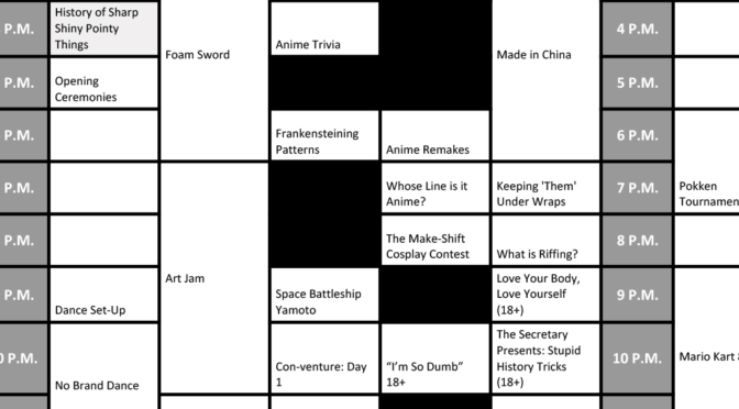 The Schedule for No Brand Con 2017!
